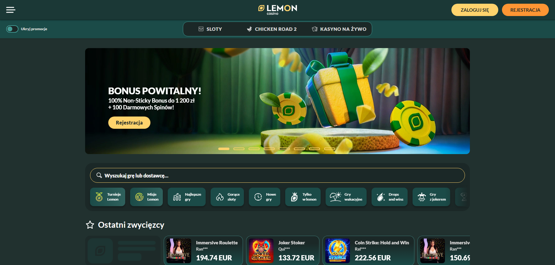 Strona główna kasyna online Lemon