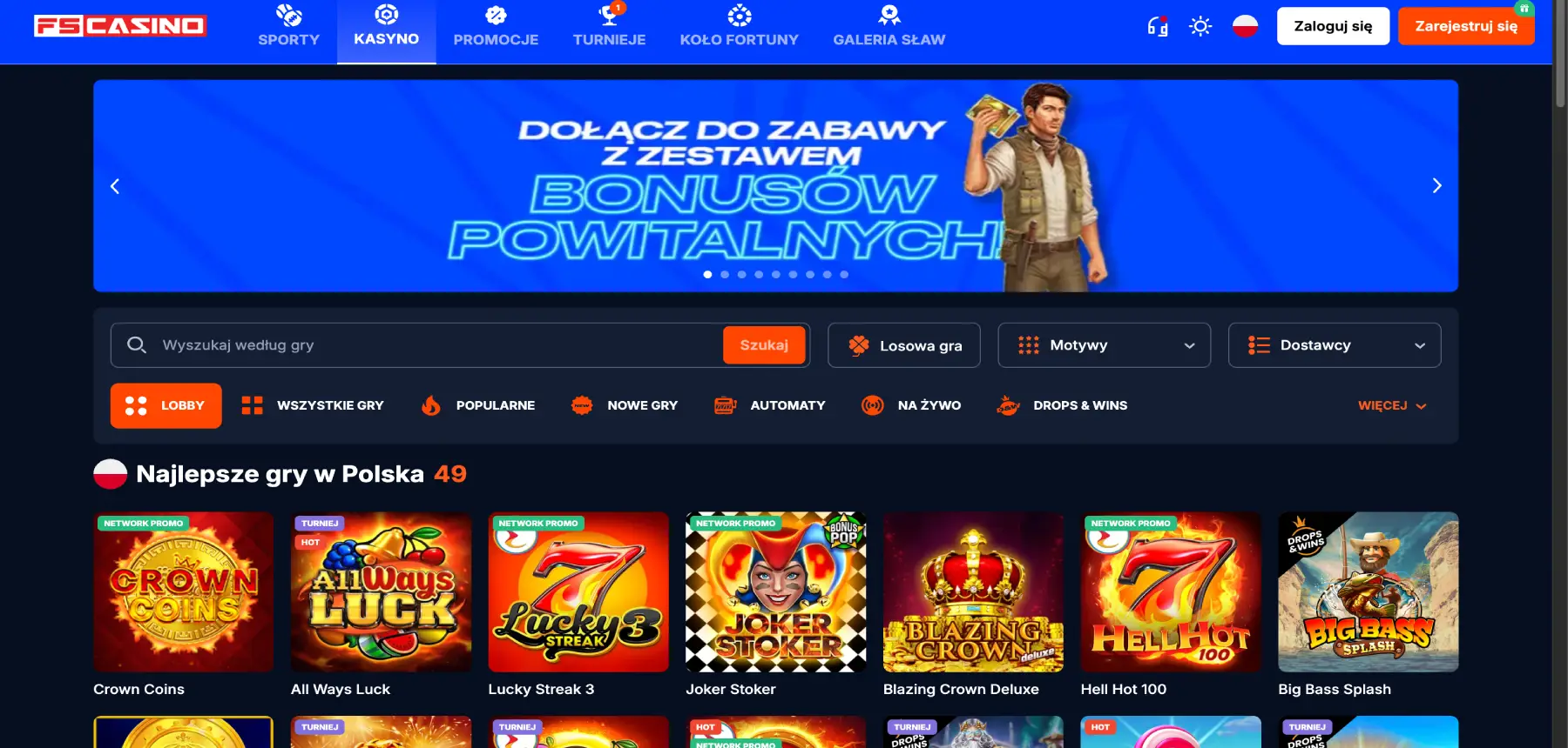 Strona główna kasyna online FS