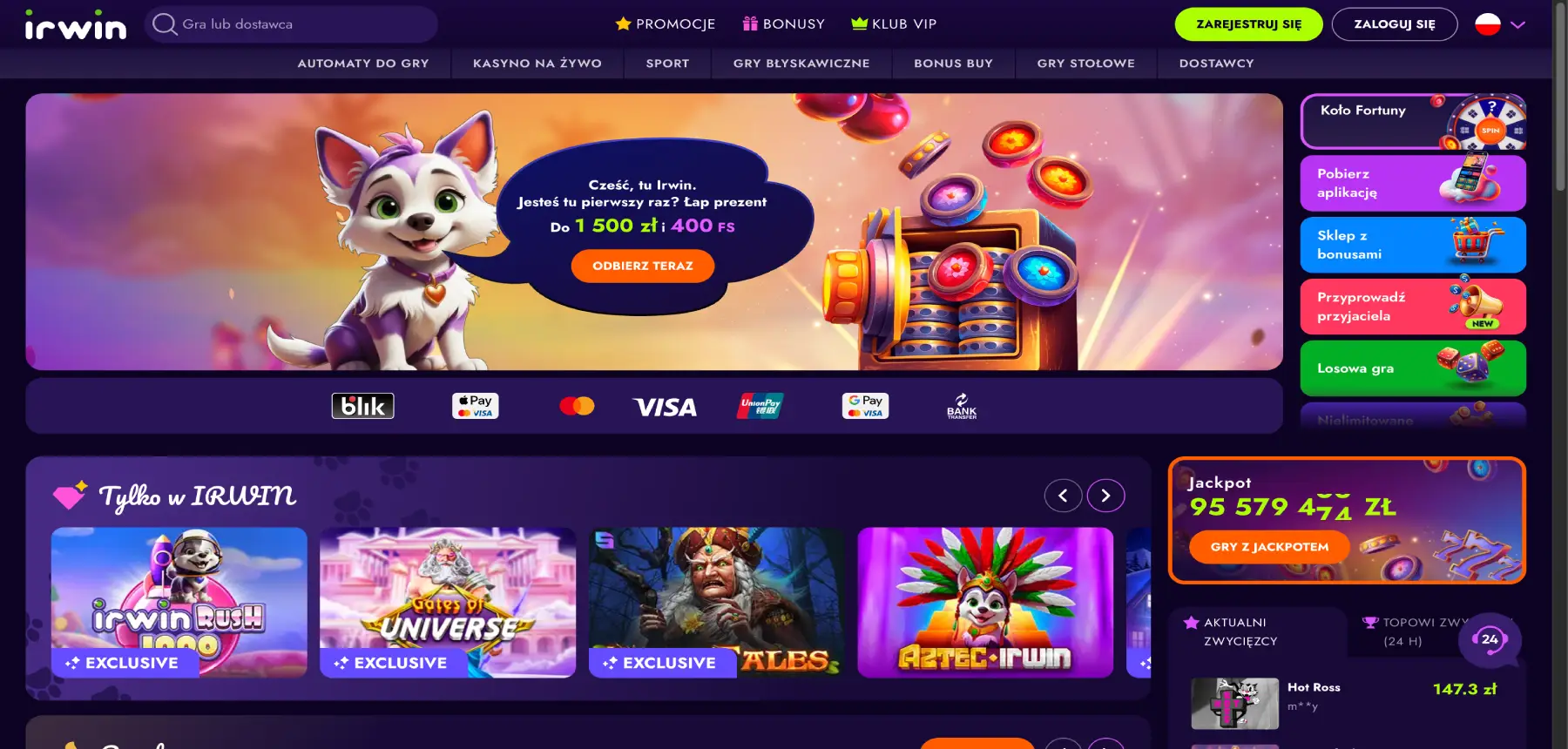 Strona główna kasyna online Irwin