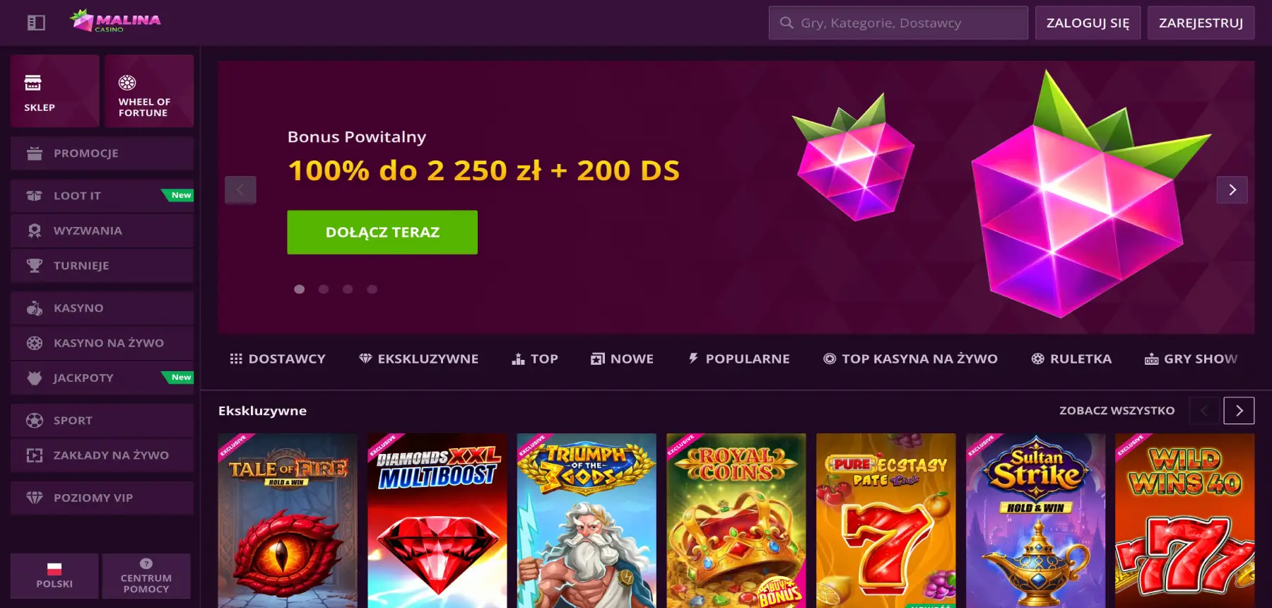 Strona główna kasyna online Malina