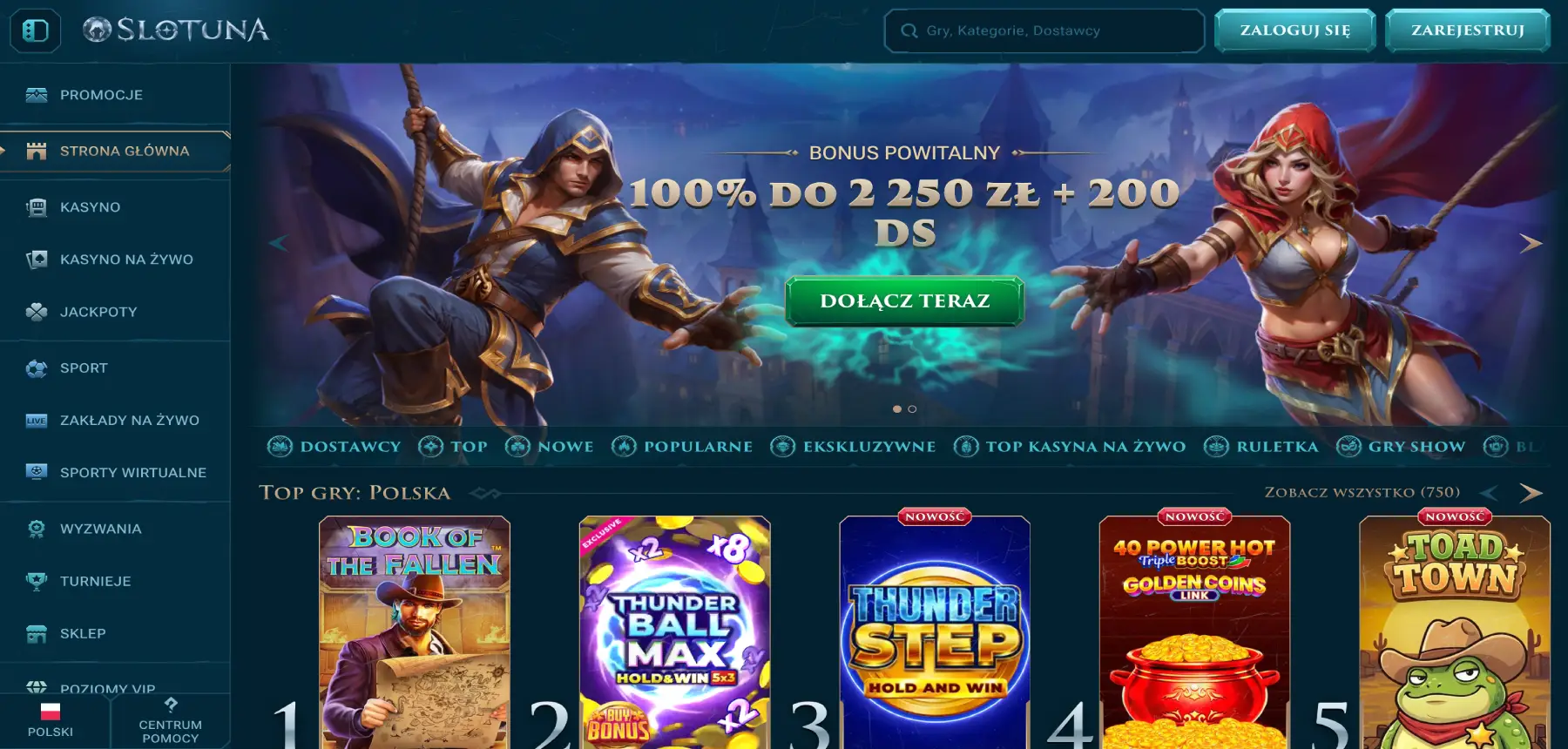 Strona główna kasyna online Slotuna